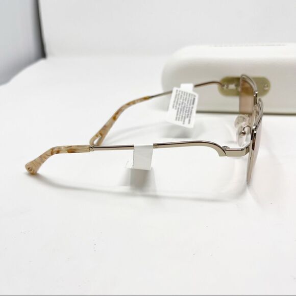 Chloe Rose Gold Peach Flash Retro Sunglasses - Picture 4 of 8